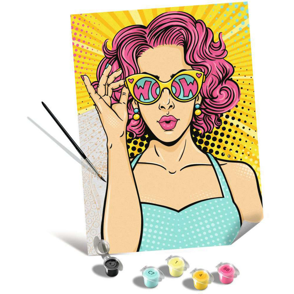 CreArt ART Collection Leinwand Edition - Lady in Pink (PopArt), Malen
