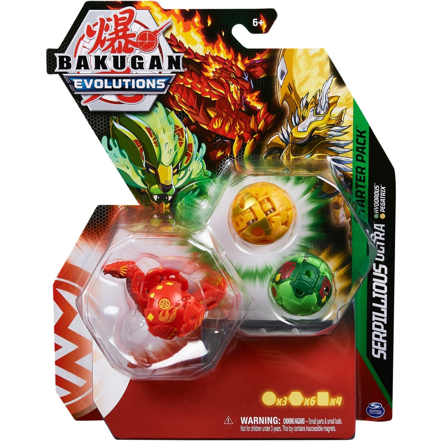 Spin Master Bakugan Evolutions Starter Pack mit 3 Bakugan, Geschicklichkeitsspiel