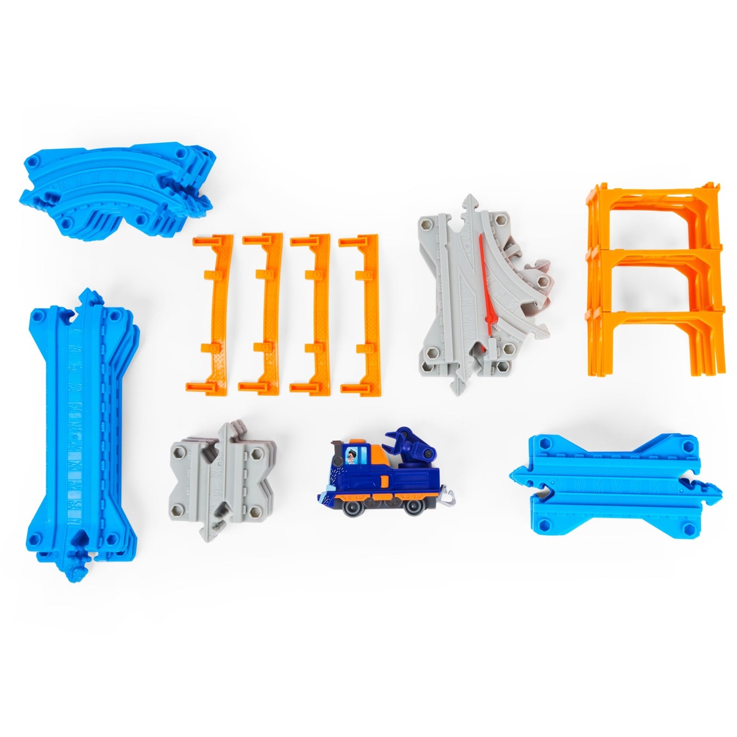 Spin Master Mighty Express Schienen-Set mit Push-and-Go Zug Mechaniker Milo, Spielfahrzeug