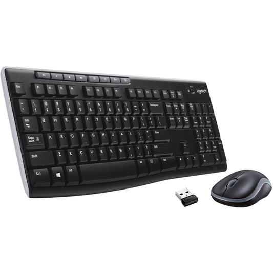 Logitech Wireless Combo MK270 (schwarz/silber, DE-Layout, Rubberdome)