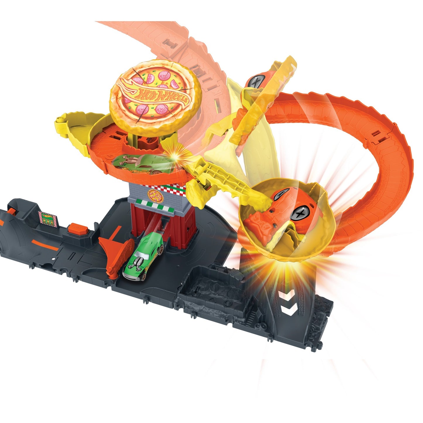 Hot Wheels City Cobra Slam Pizza Attack, Rennbahn