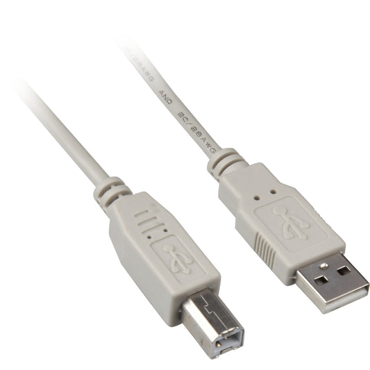 Sharkoon USB 2.0 Kabel, USB-A Stecker > USB-B Stecker (grau, 0,5 Meter)