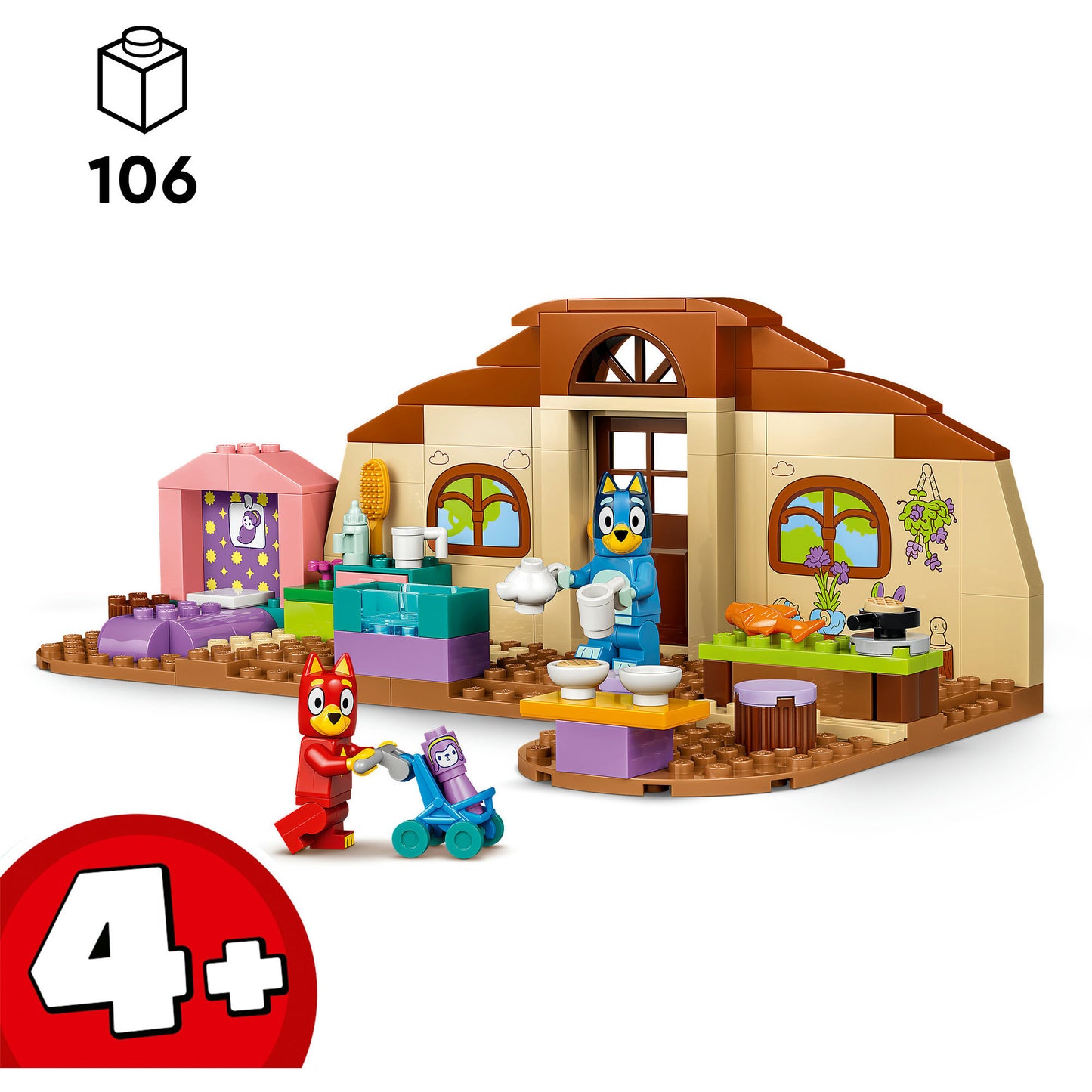 11221 Bluey Schule mit Rusty und Bluey, Konstruktionsspielzeug