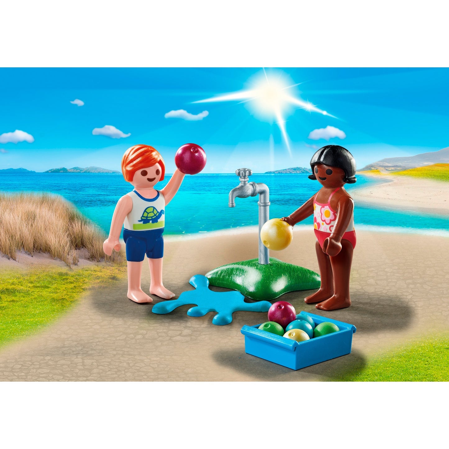 PLAYMOBIL 71166 specialPLUS Kinder mit Wasserballons, Konstruktionsspielzeug