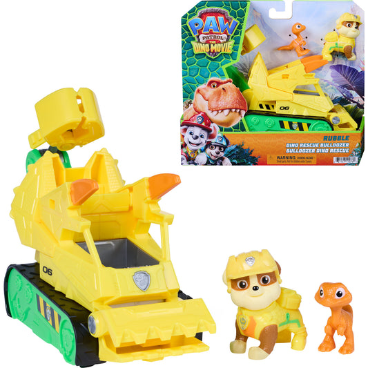 Paw Patrol: Der Dino Film - Rubbles Dino-Rettungs-Bulldozer, Spielfahrzeug