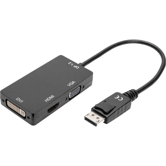 Digitus 3in1 Adapter/Konverter DisplayPort > DisplayPort + HDMI + DVI + VGA (schwarz, 20cm)