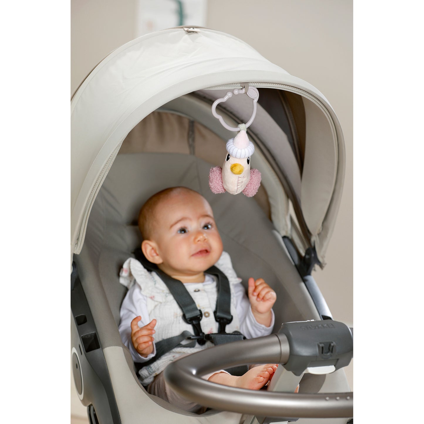 Flasche für Babys mit Rassel im Inneren und Clip, waschbar, Babyflasche