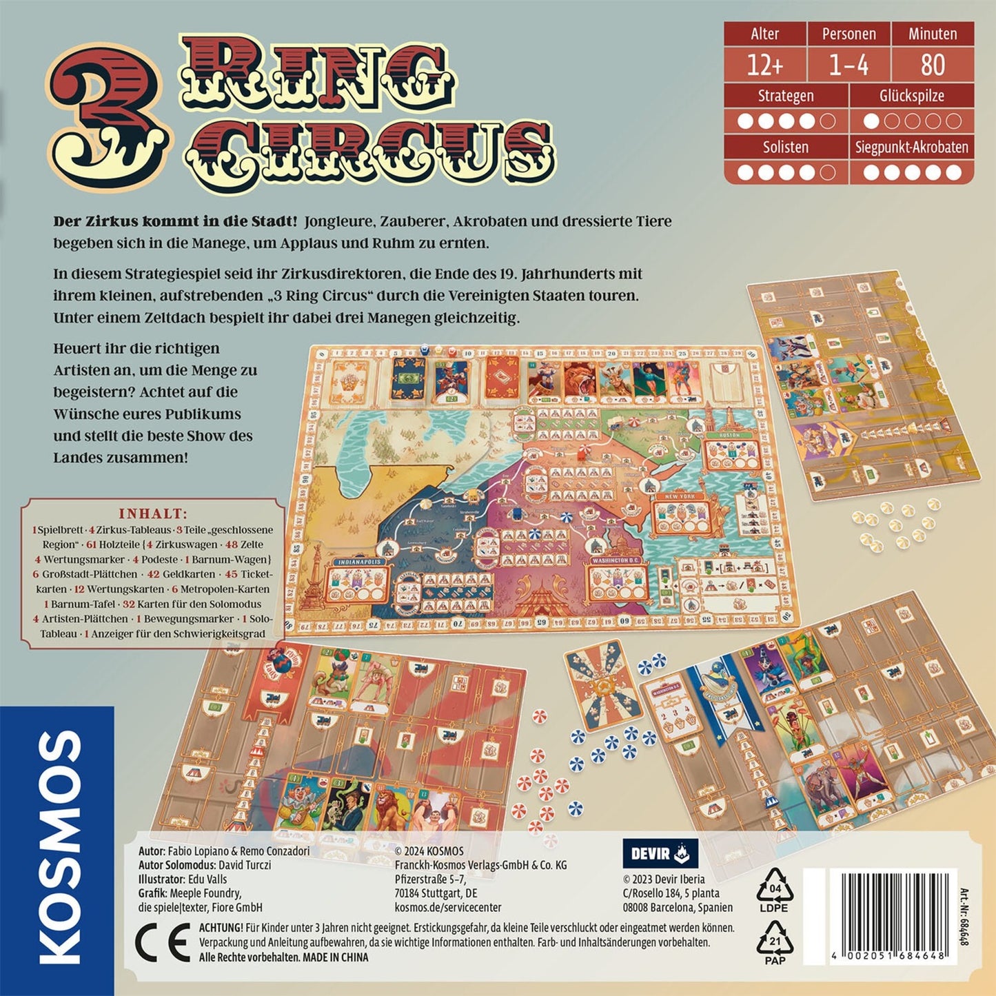 KOSMOS 3 Ring Circus, Brettspiel