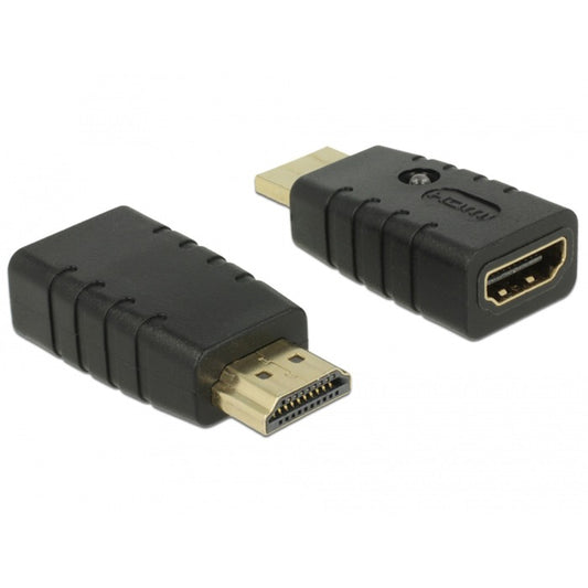 DeLOCK Adapter HDMI (Stecker) > HDMI (Buchse), EDID Emulator (schwarz)