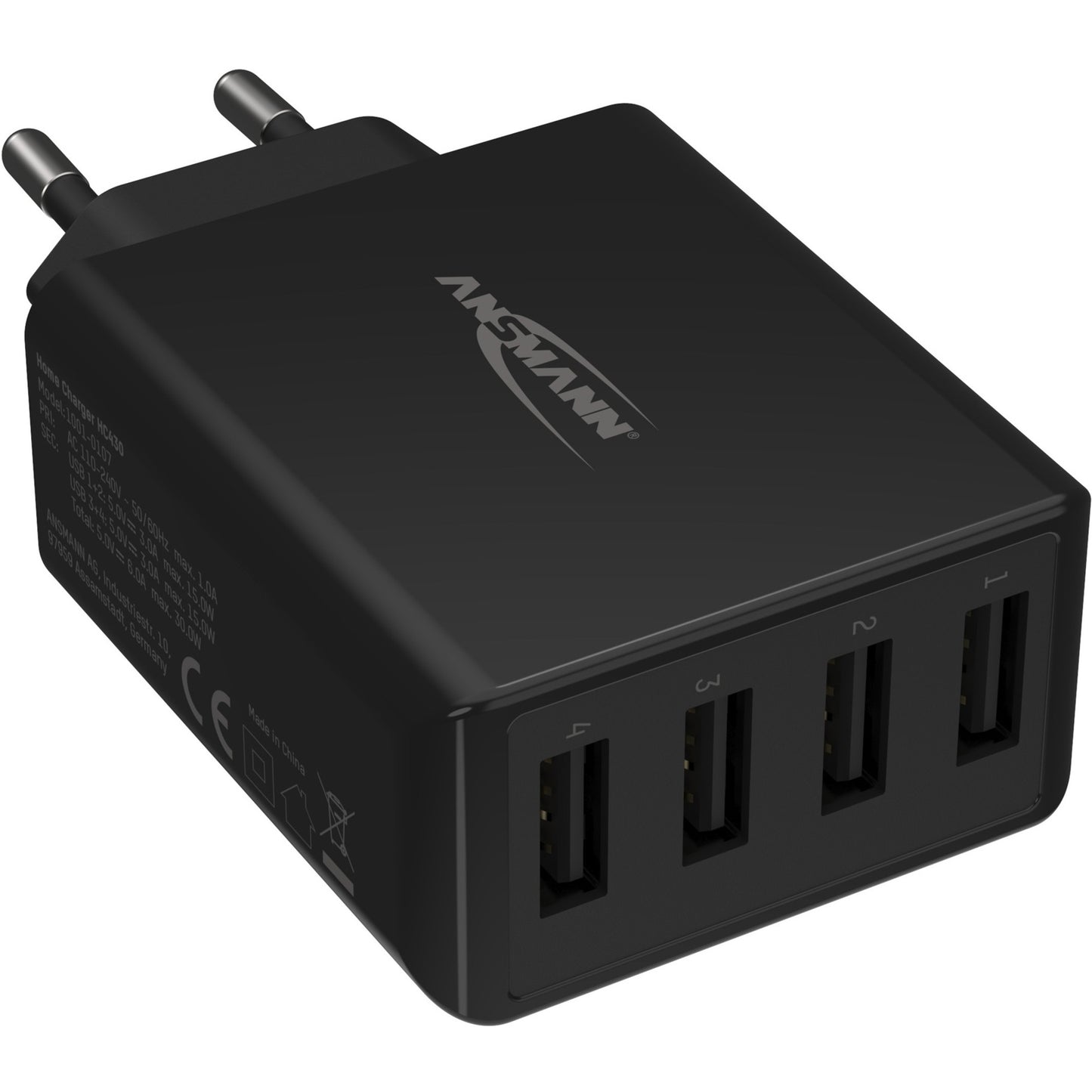 Ansmann Home Charger HC430 (schwarz, intelligente Ladesteuerung, Multisafe-Technologie)