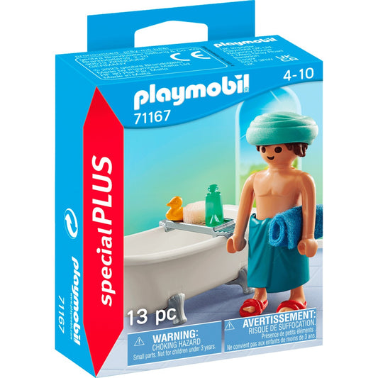 PLAYMOBIL 71167 specialPLUS Mann in der Badewanne, Konstruktionsspielzeug