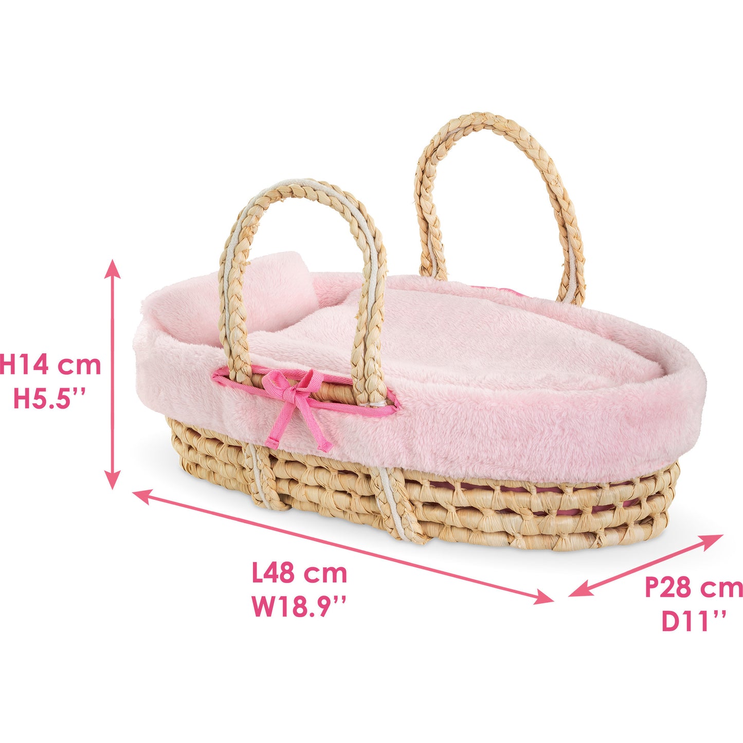 Mon Grand Poupon 36-42 cm geflochtener Korb, Puppenzubehör