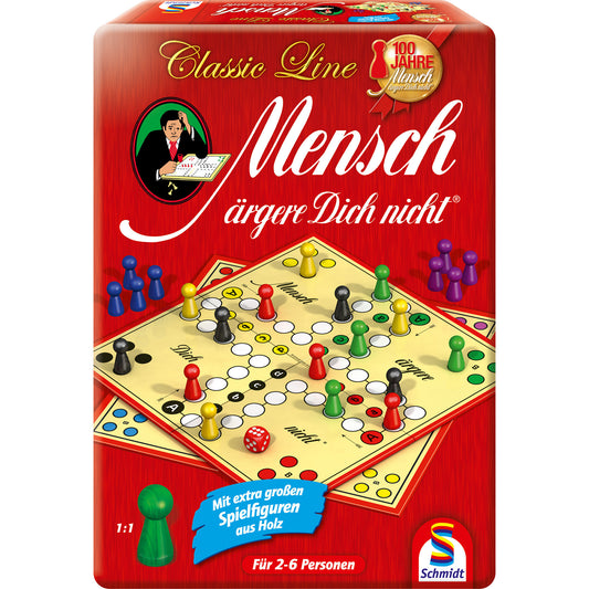 Classic Line: Mensch ärgere Dich nicht in Metalldose, Brettspiel