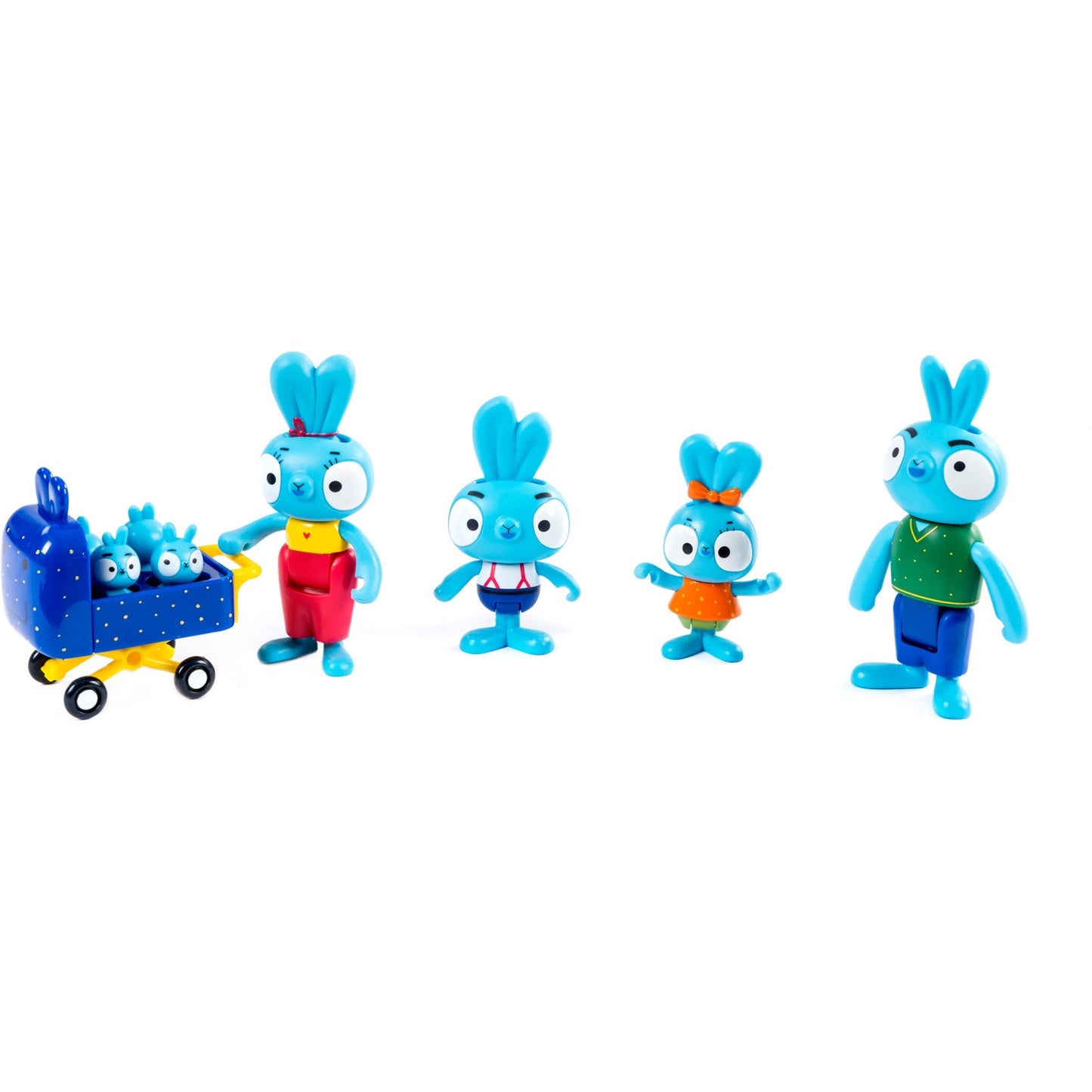 Spinmaster Brave Bunnies Family 5er Pack mit Actionfiguren der Hasenfamilie (Ma, Pa, Bop, Boo und die Babies im Kinderwagen, Spielzeug für Jungen und Mädchen ab 3 Jahren)