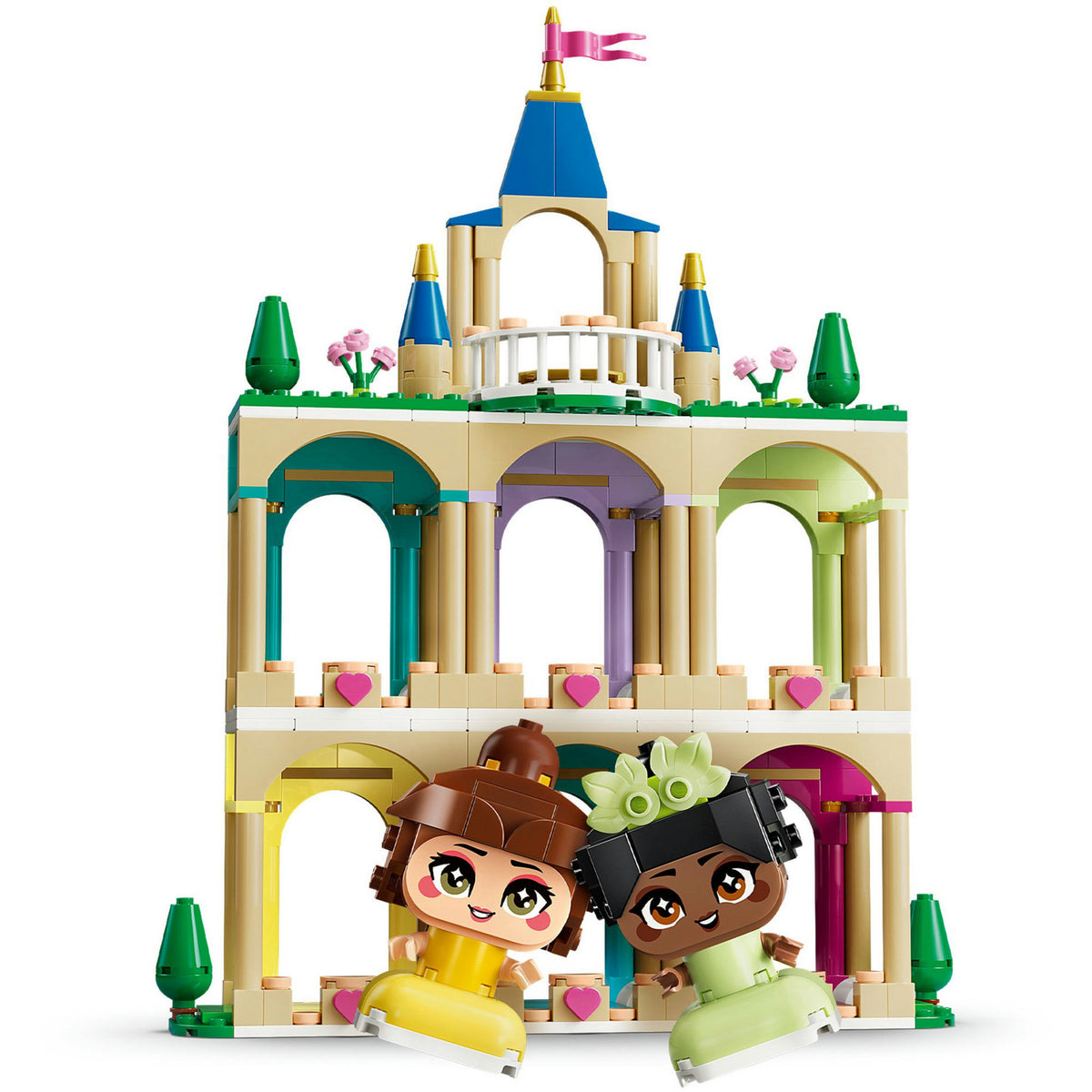 43291 Disney Princess Die Mini-Prinzessinnen Belle und Tiana mit ihrem Schloss, Konstruktionsspielzeug