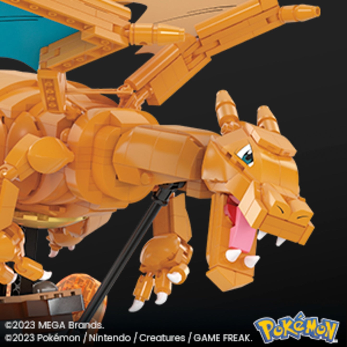 Mattel MEGA Pokémon Motion Glurak bewegliches Bauset, Konstruktionsspielzeug