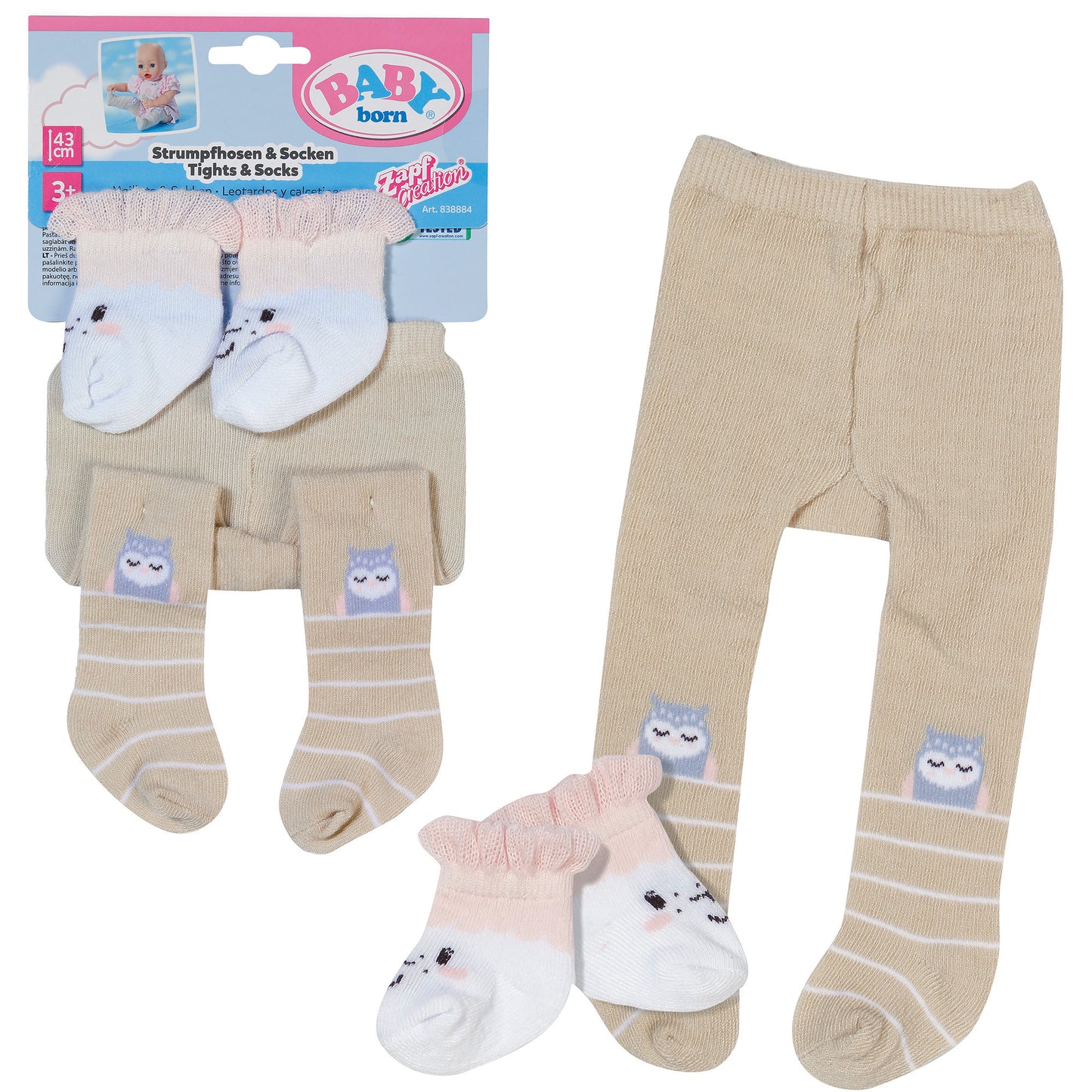 BABY born Strumpfhose und Socken Schäfchen, Puppenzubehör