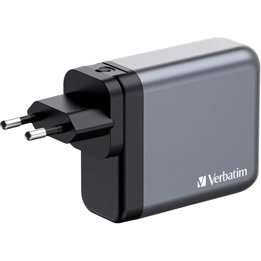 Verbatim GaN-Ladegerät 140W, 1x USB-A , 3x USB-C (grau, PD 3.1, PD 3.0, QC 3.0)