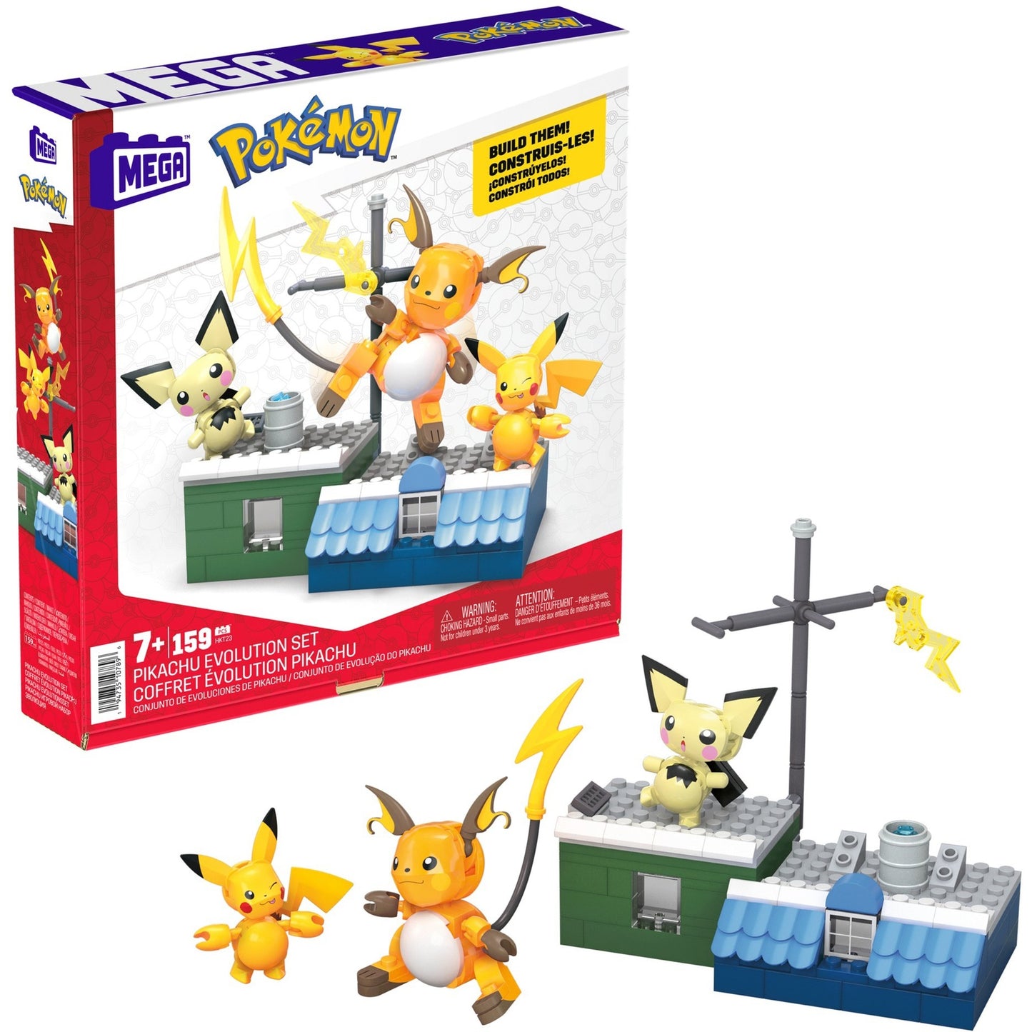 Mattel MEGA Pokémon Pikachu Evolution Set, Konstruktionsspielzeug