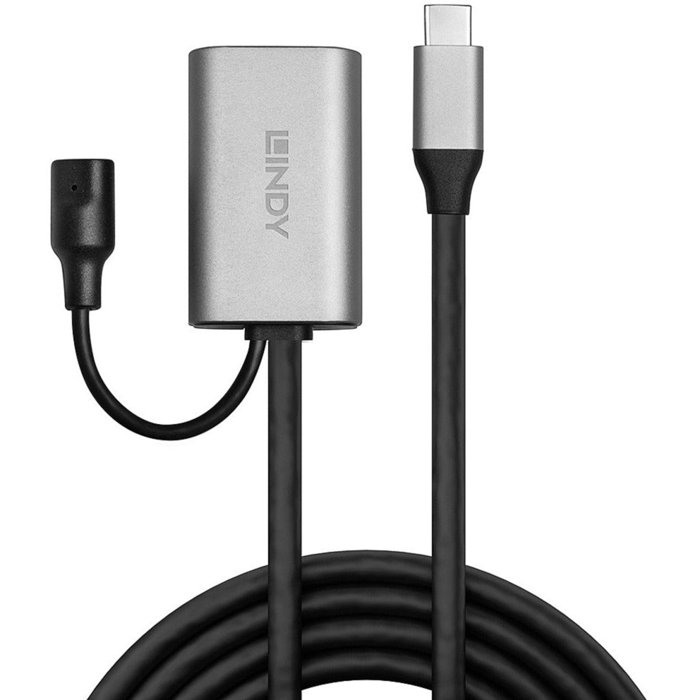 Lindy USB 3.2 Gen 1 Aktivverlängerungskabel, USB-C Stecker > USB-A Buchse (schwarz, 5 Meter)