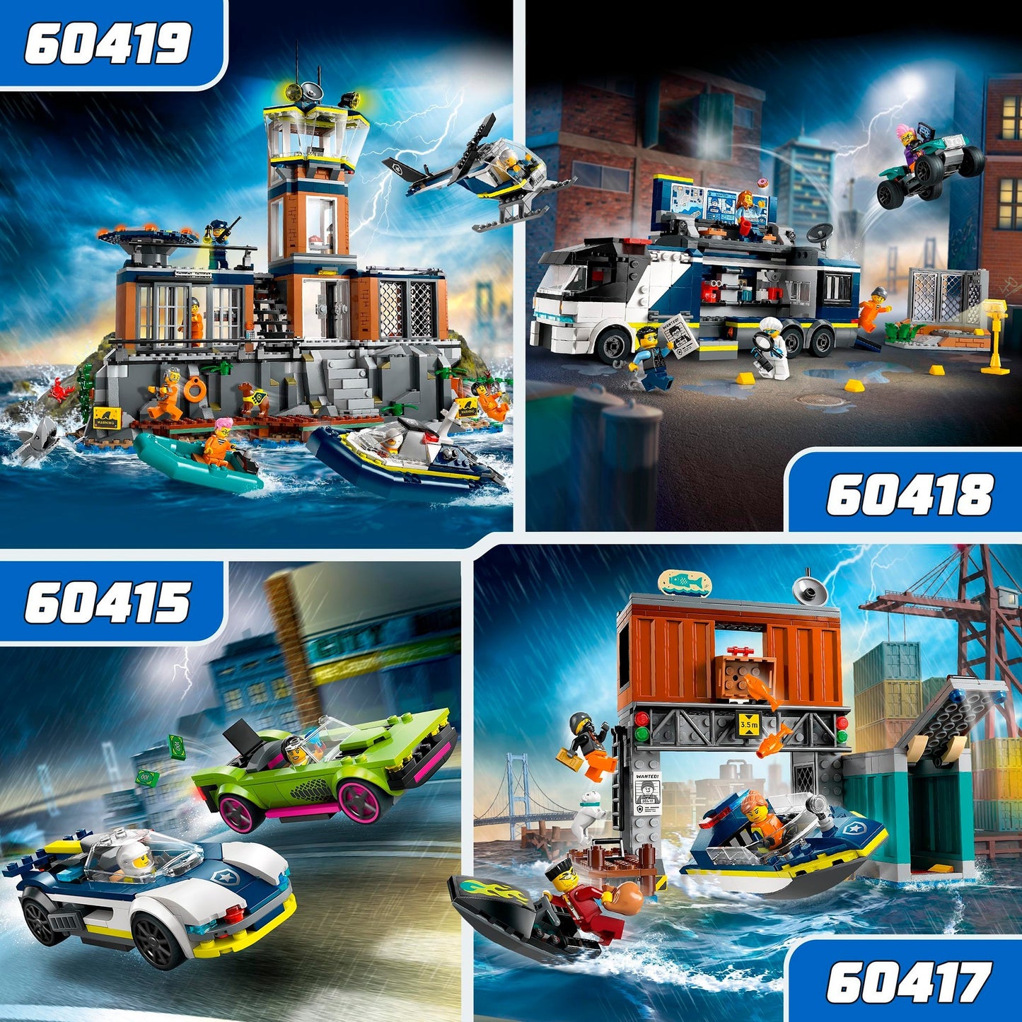 LEGO 60415 City Verfolgungsjagd mit Polizeiauto und Muscle Car, Konstruktionsspielzeug