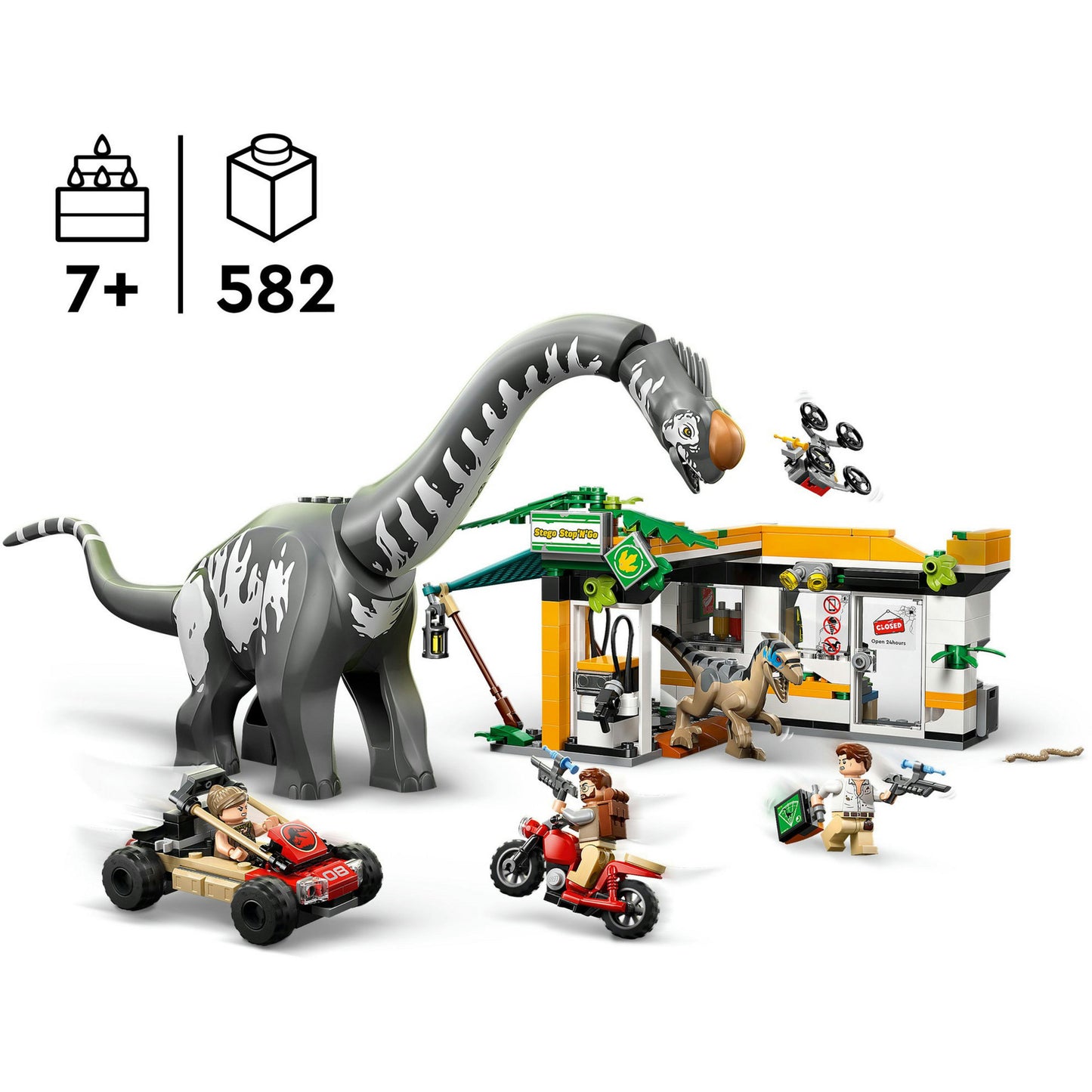 76973 Jurassic World Raptor & Titanosaurus: Grosse Fährtensuche, Konstruktionsspielzeug
