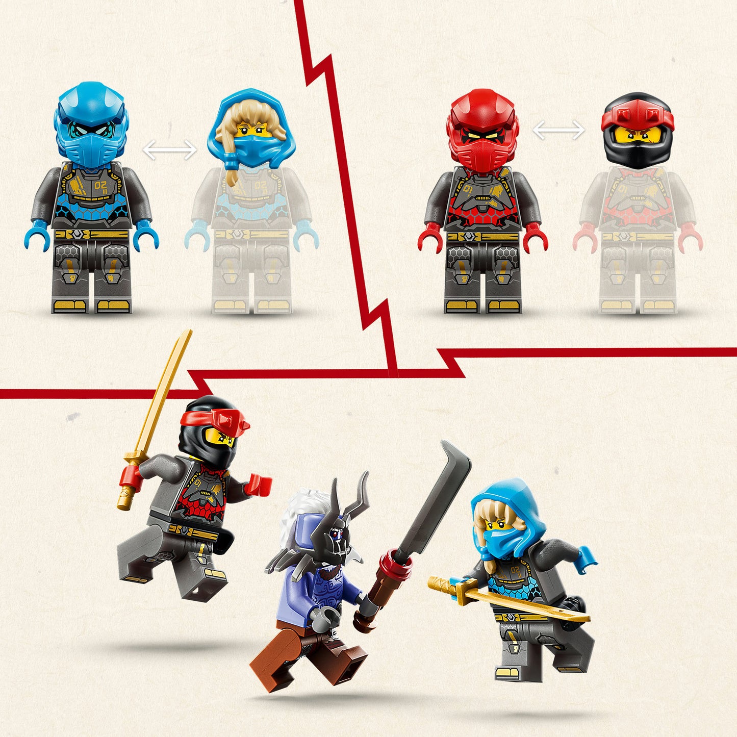 71870 Ninjago Die Zwillings-Titanmechs, Konstruktionsspielzeug