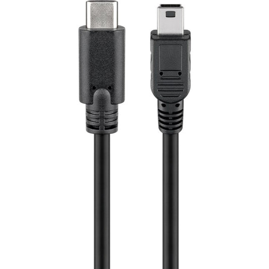Goobay USB 2.0 Kabel, USB-C Stecker > Mini-USB Stecker (schwarz, 50cm)