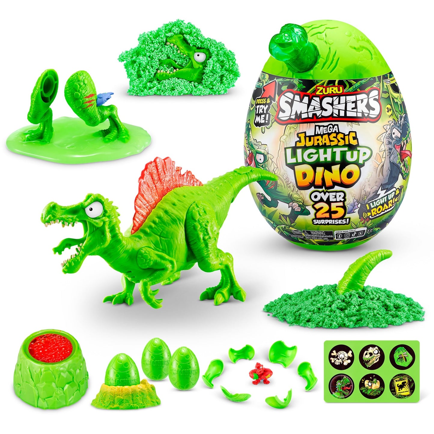 ZURU Smashers - Jurassic Light Up Dino Ei Serie 1 (sortierter Artikel)