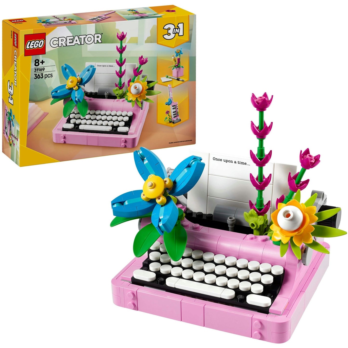 31169 Creator 3-in-1 Schreibmaschine mit Blumen, Konstruktionsspielzeug