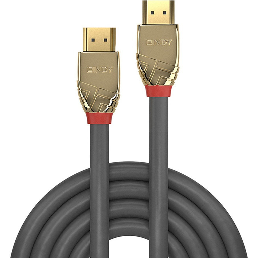 Lindy Ultra High Speed HDMI Kabel, Gold Line (grau, 1 Meter)