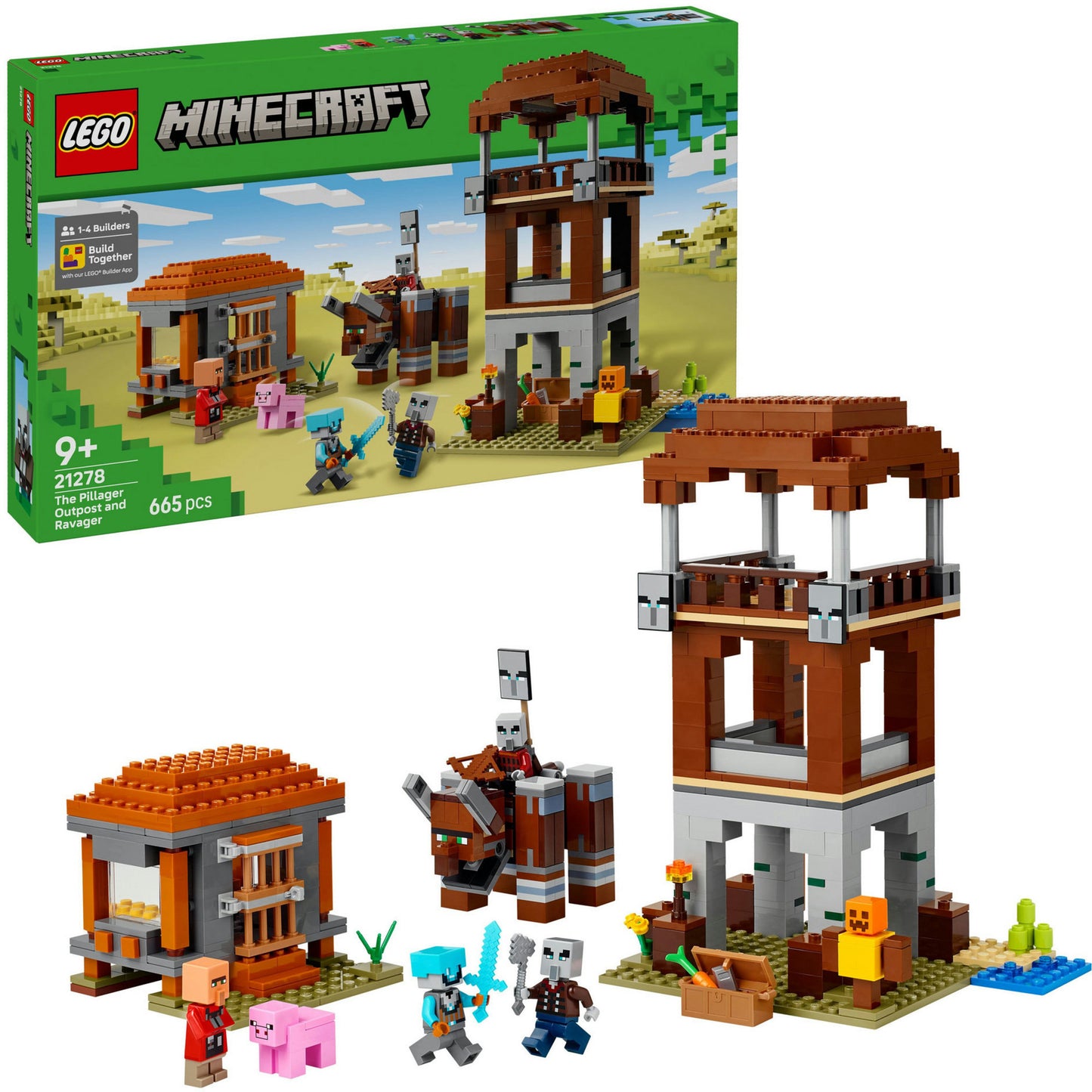 21278 Minecraft Ein Verwüster am Plünderer-Aussenposten, Konstruktionsspielzeug
