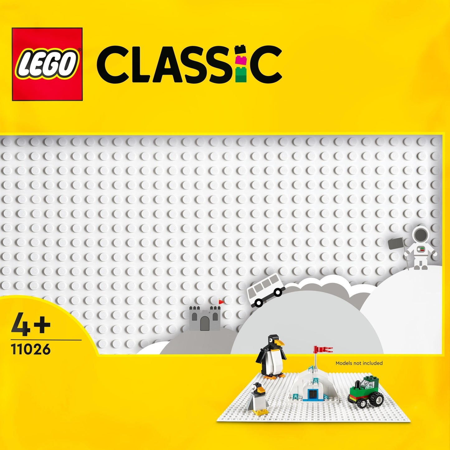 LEGO 11026 Classic Weiße Bauplatte (weiß, Quadratische Grundplatte mit 32x32 Noppen)