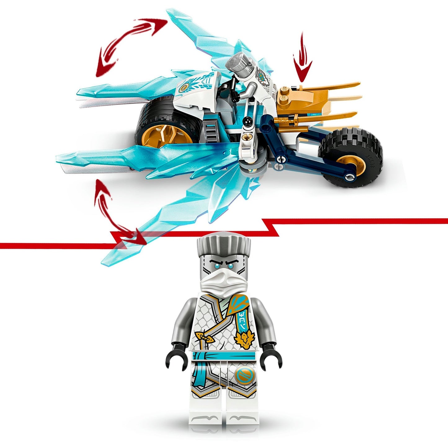 LEGO 71816 Ninjago Zanes Eismotorrad, Konstruktionsspielzeug