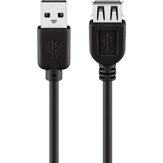 Goobay USB 2.0 Verlängerungskabel, USB-A Stecker > USB-A Buchse (schwarz, 5 Meter)