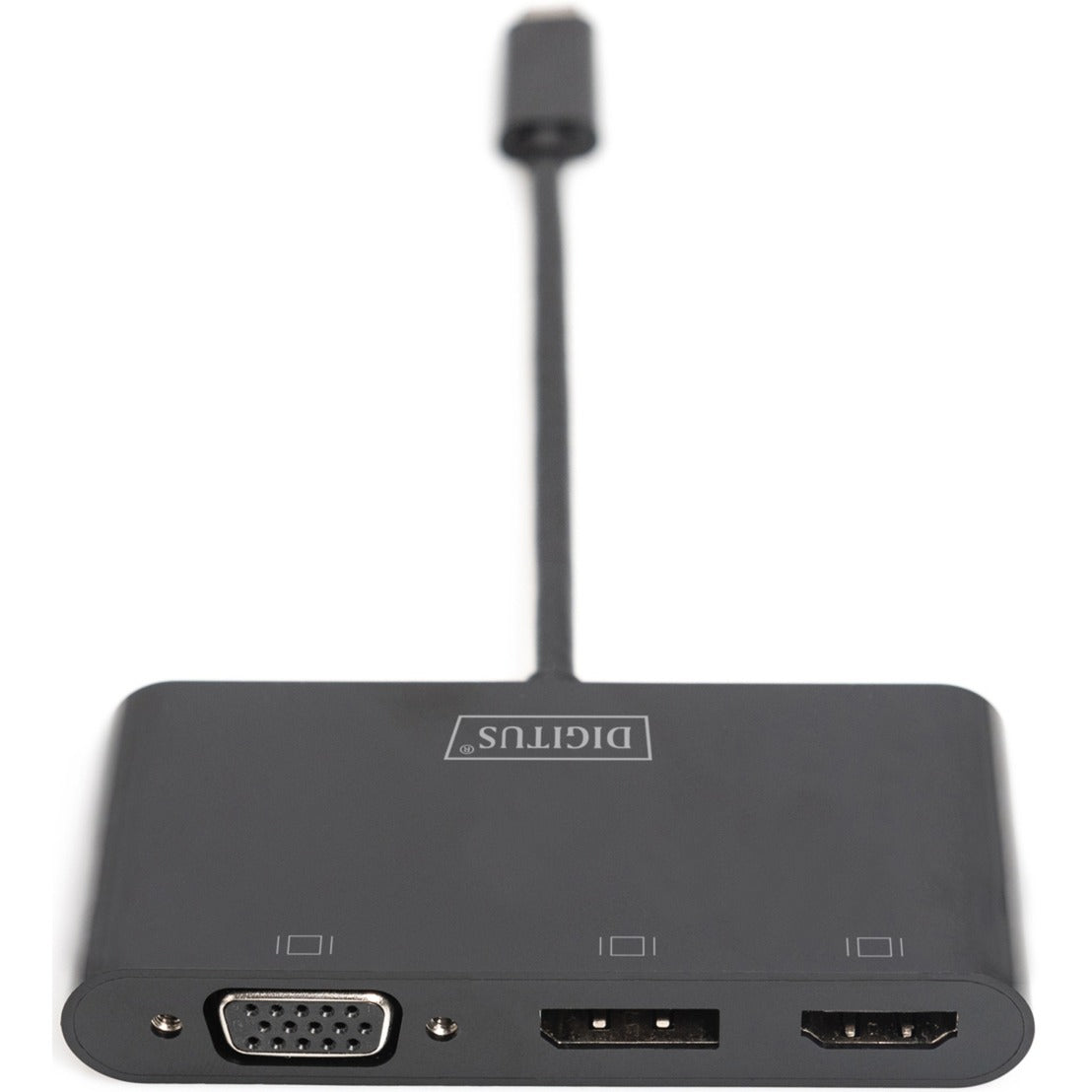 Digitus USB Adapter, USB-C Stecker > VGA + HDMI + DisplayPort Buchse (schwarz)