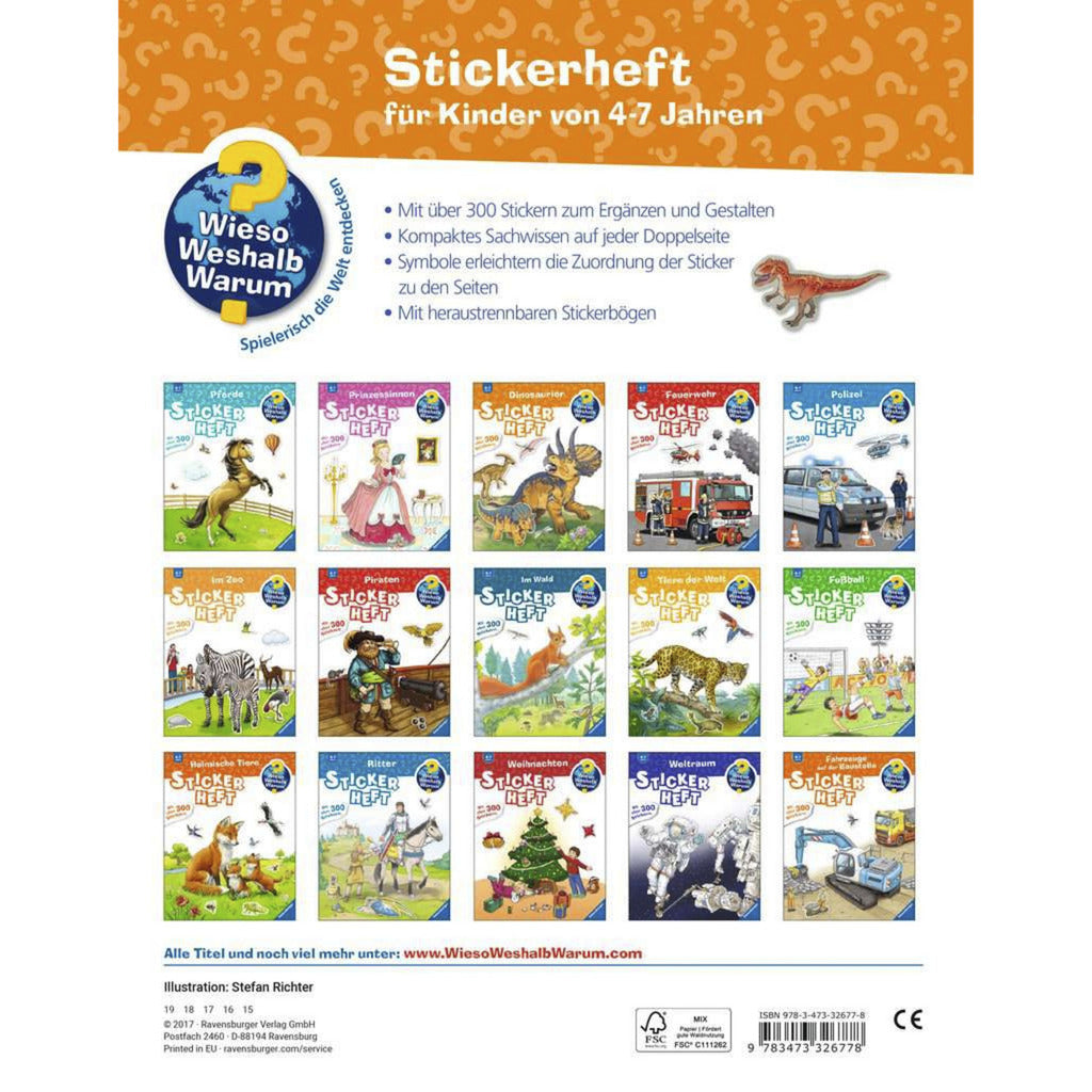 Wieso? Weshalb? Warum? Stickerheft - Dinosaurier, Lernbuch