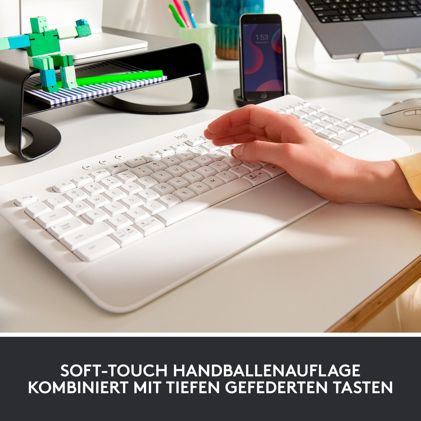 Logitech Signature K650 (weiss, DE-Layout, Logi Bolt, Bluetooth, für Windows/macOS/Chrome OS/Linux/iPadOS/Android)