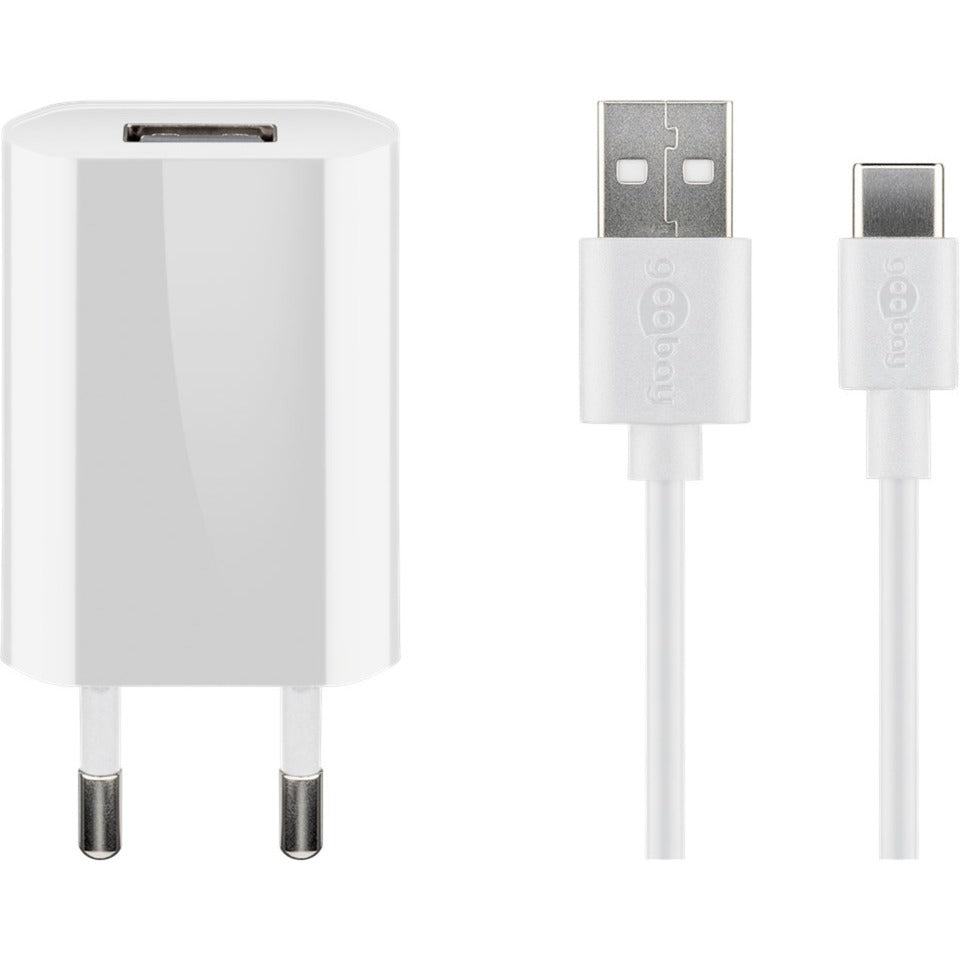 Goobay USB-C Ladeset 5 Watt (weiss, 1 Meter Kabel USB-A > USB-C)