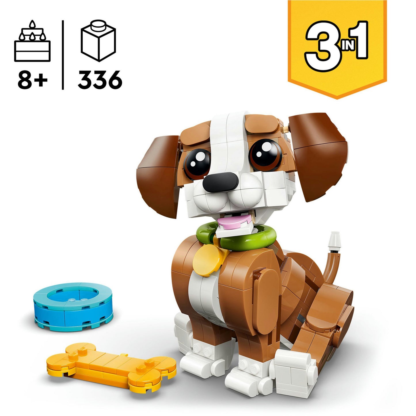 31382 Creator 3-in-1 Niedliche Tiere: Verspielter Welpe, Konstruktionsspielzeug