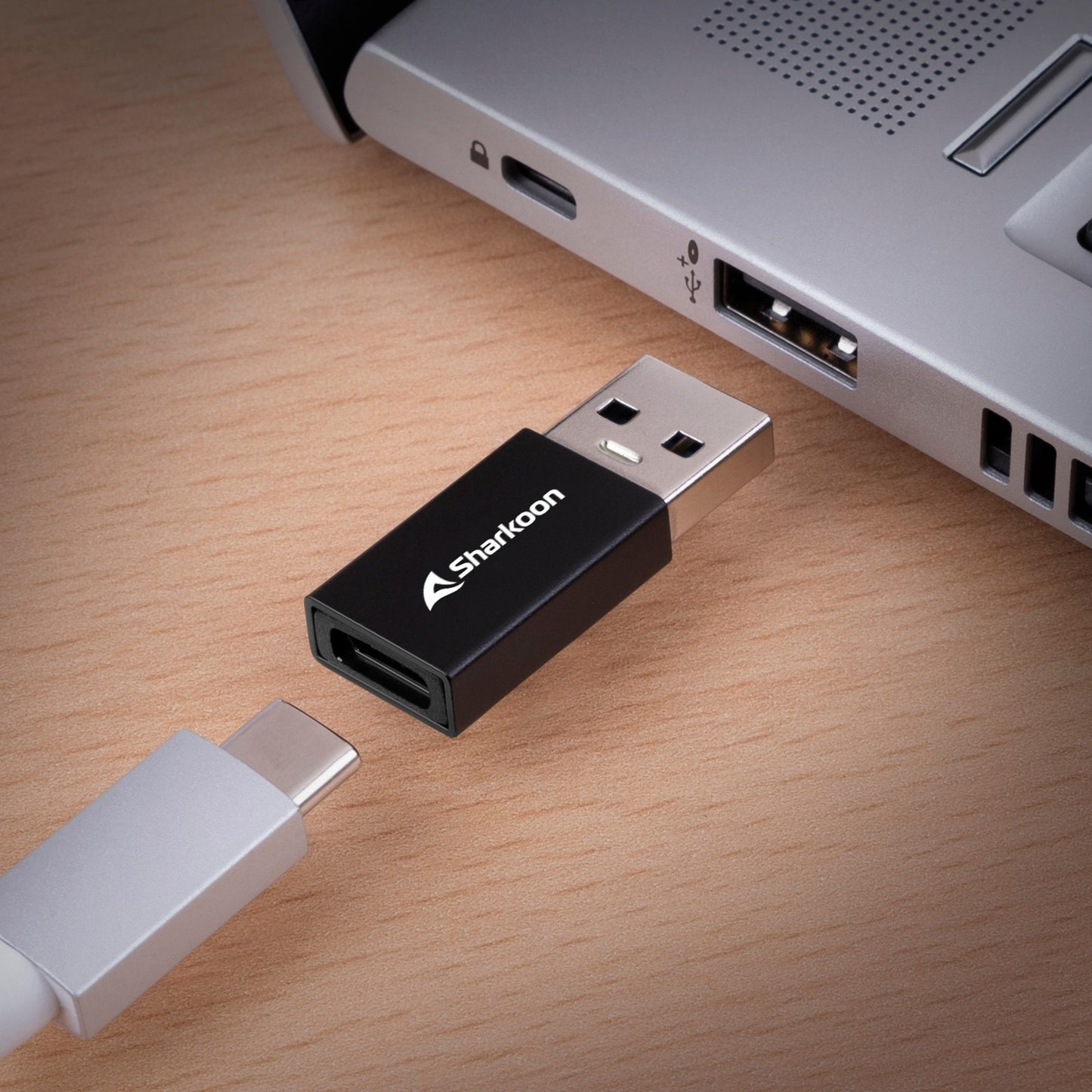 Sharkoon USB 3.2 Gen 1 Adapter OfficePal, USB-A > USB-C / USB-C > USB-A (schwarz, 2er Set)