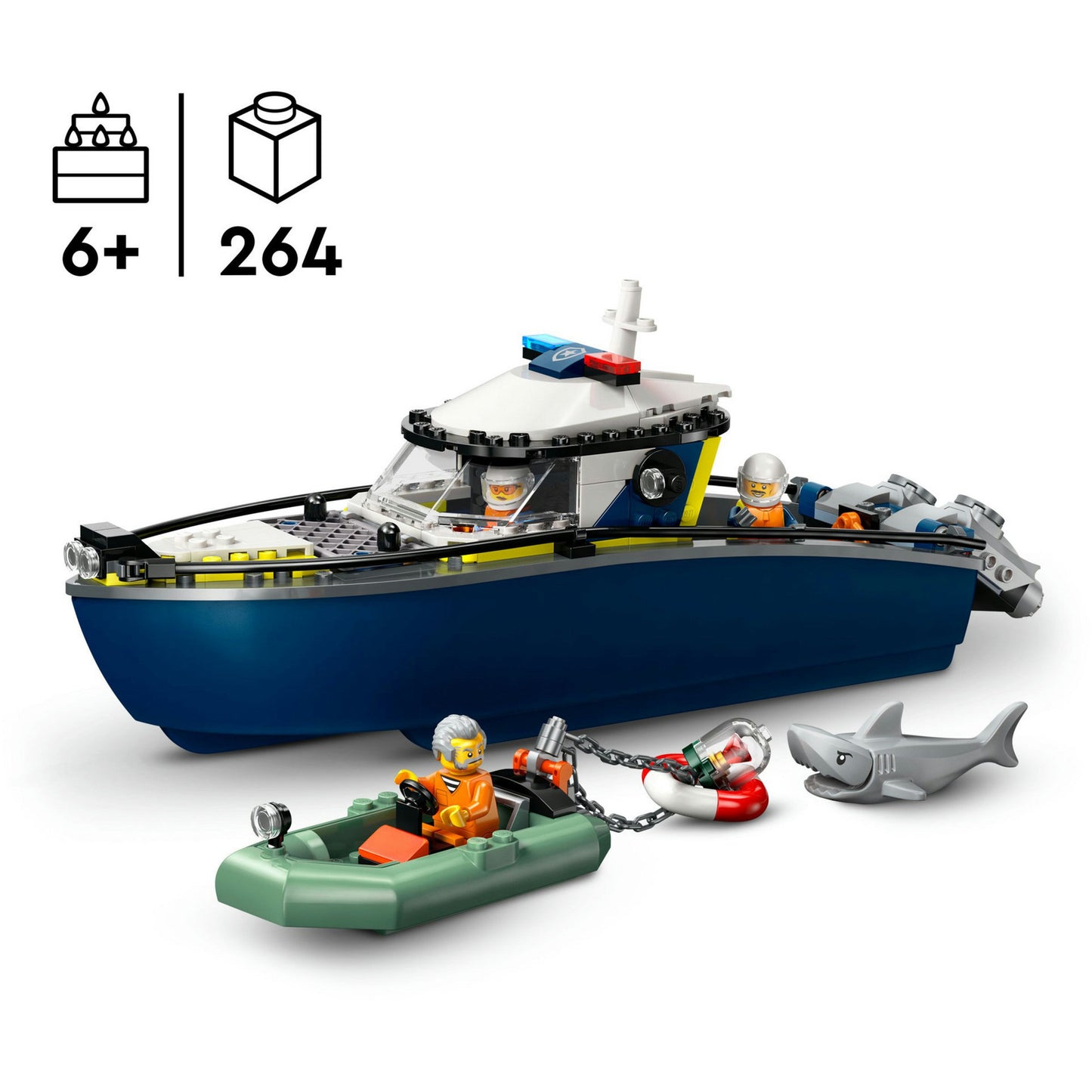 60456 City Verfolgungsjagd im Polizeiboot, Konstruktionsspielzeug