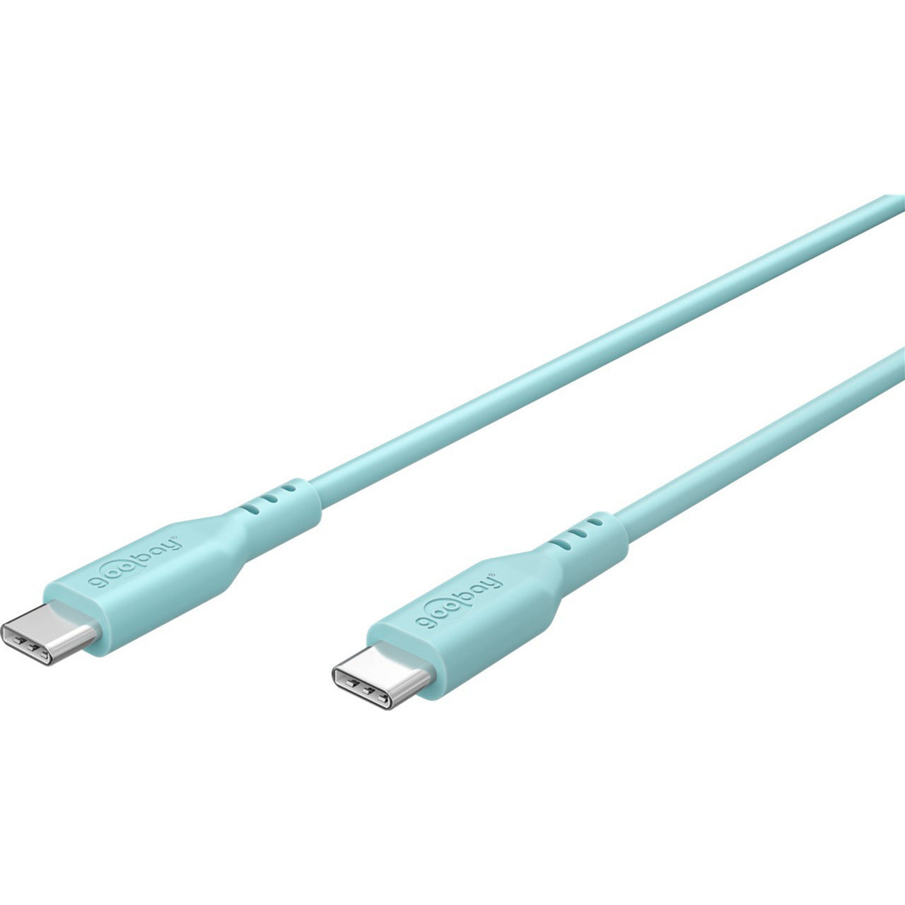 USB 2.0 Silikonkabel türkis, USB-C Stecker > USB-C Stecker
