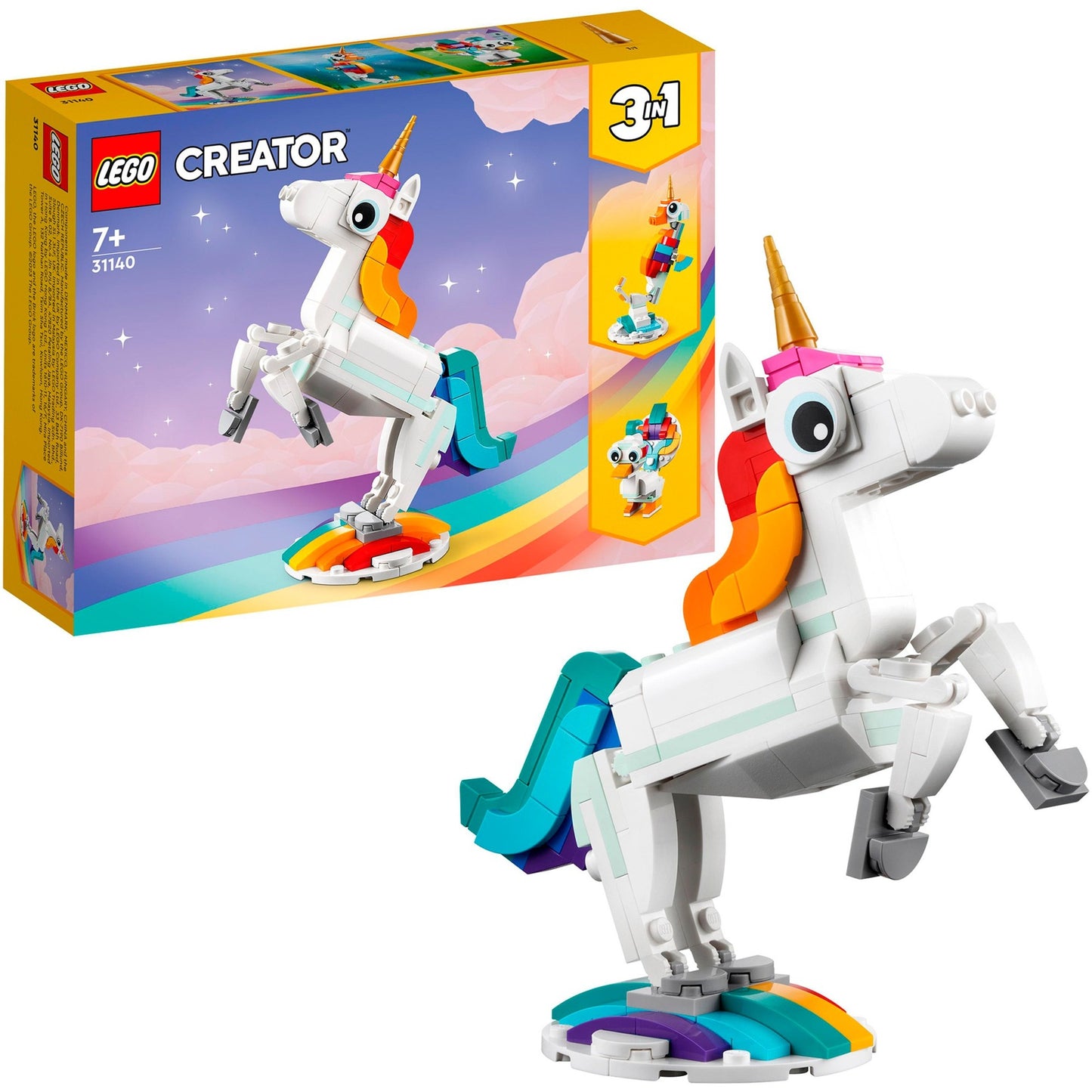 LEGO 31140 Creator 3-in-1 Magisches Einhorn, Konstruktionsspielzeug