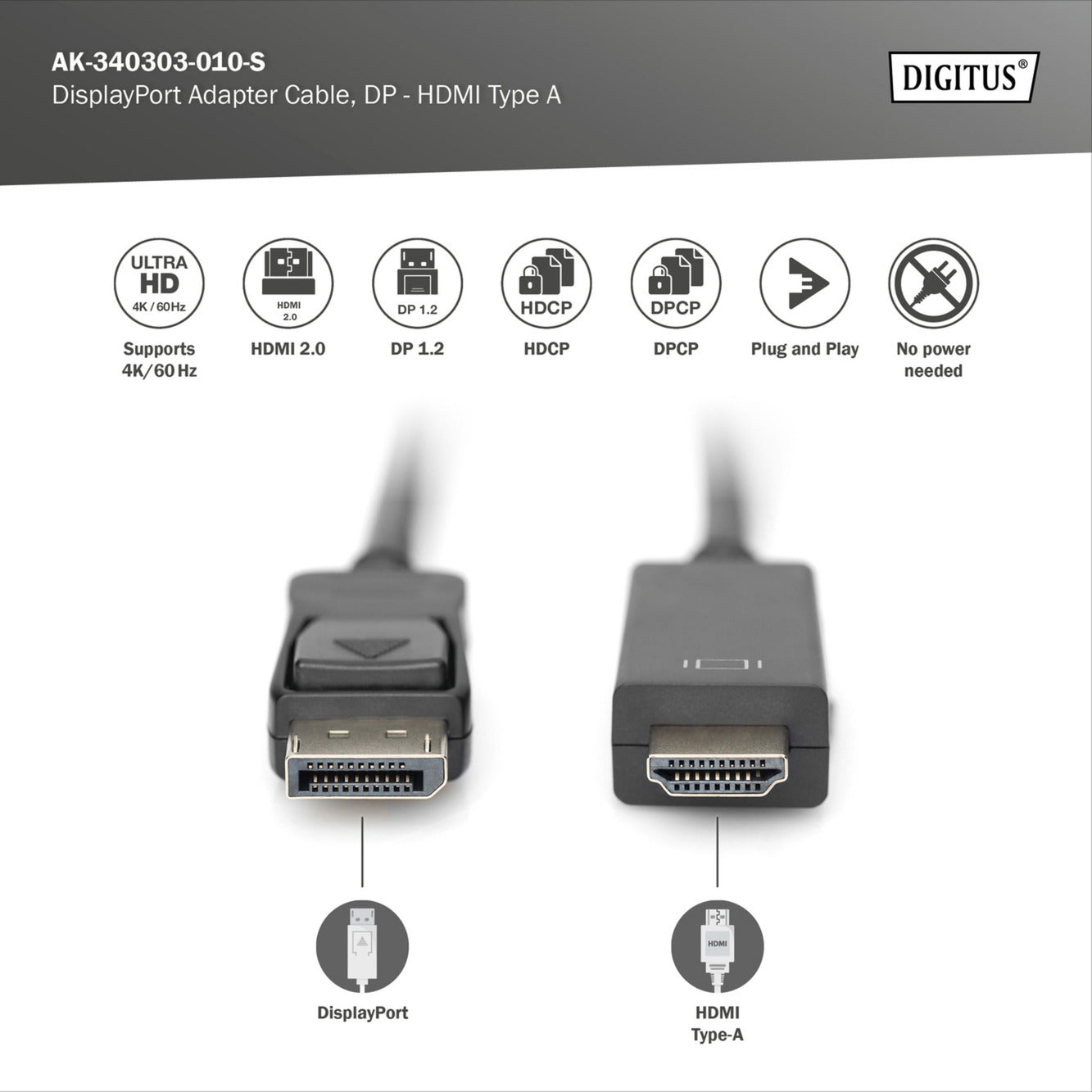 Adapterkabel DisplayPort > HDMI 4K