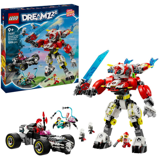71497 DREAMZzz Coopers Tiger-Mech und Zero's Hot Rod Auto, Konstruktionsspielzeug
