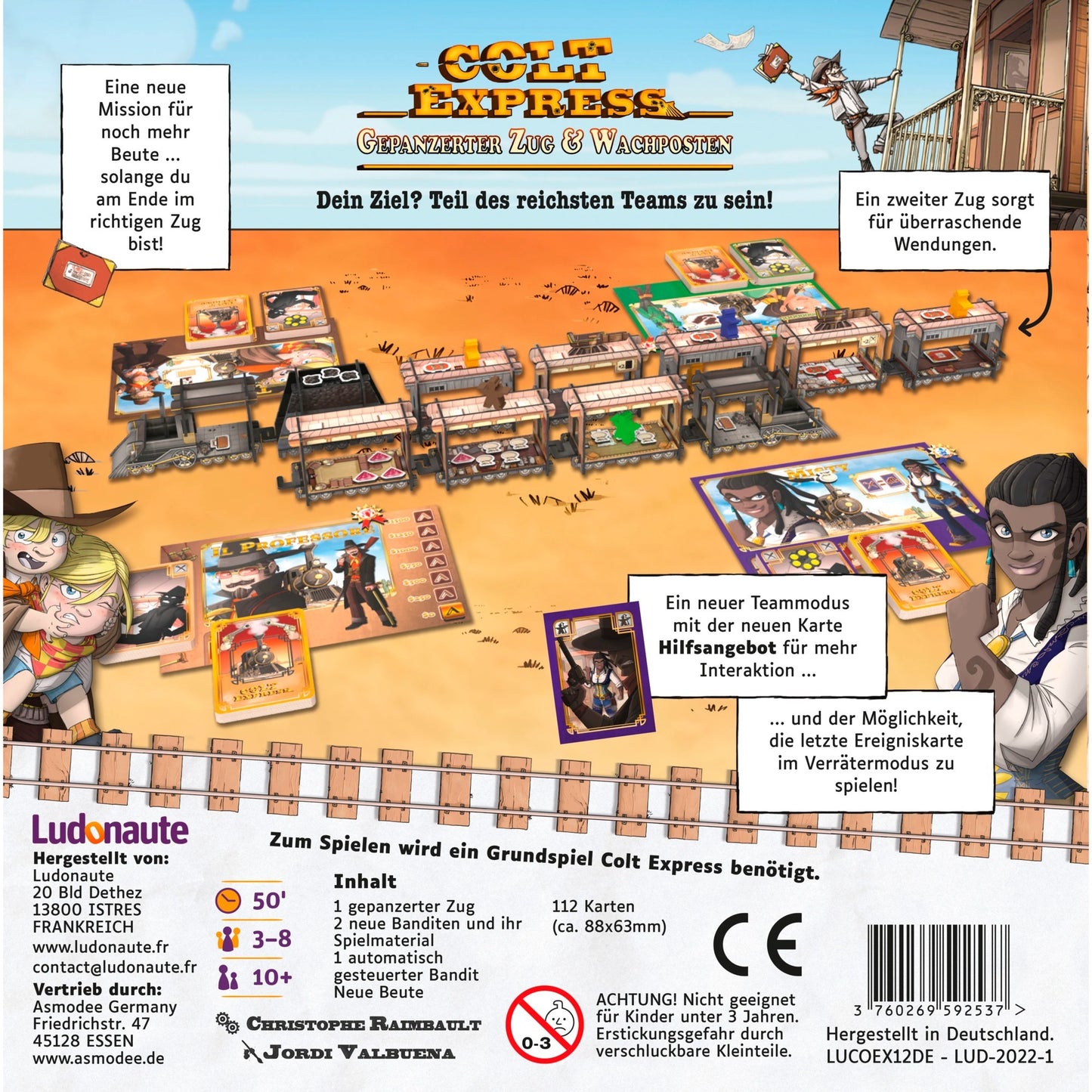 Asmodee Colt Express - Gepanzerter Zug & Wachposten, Brettspiel