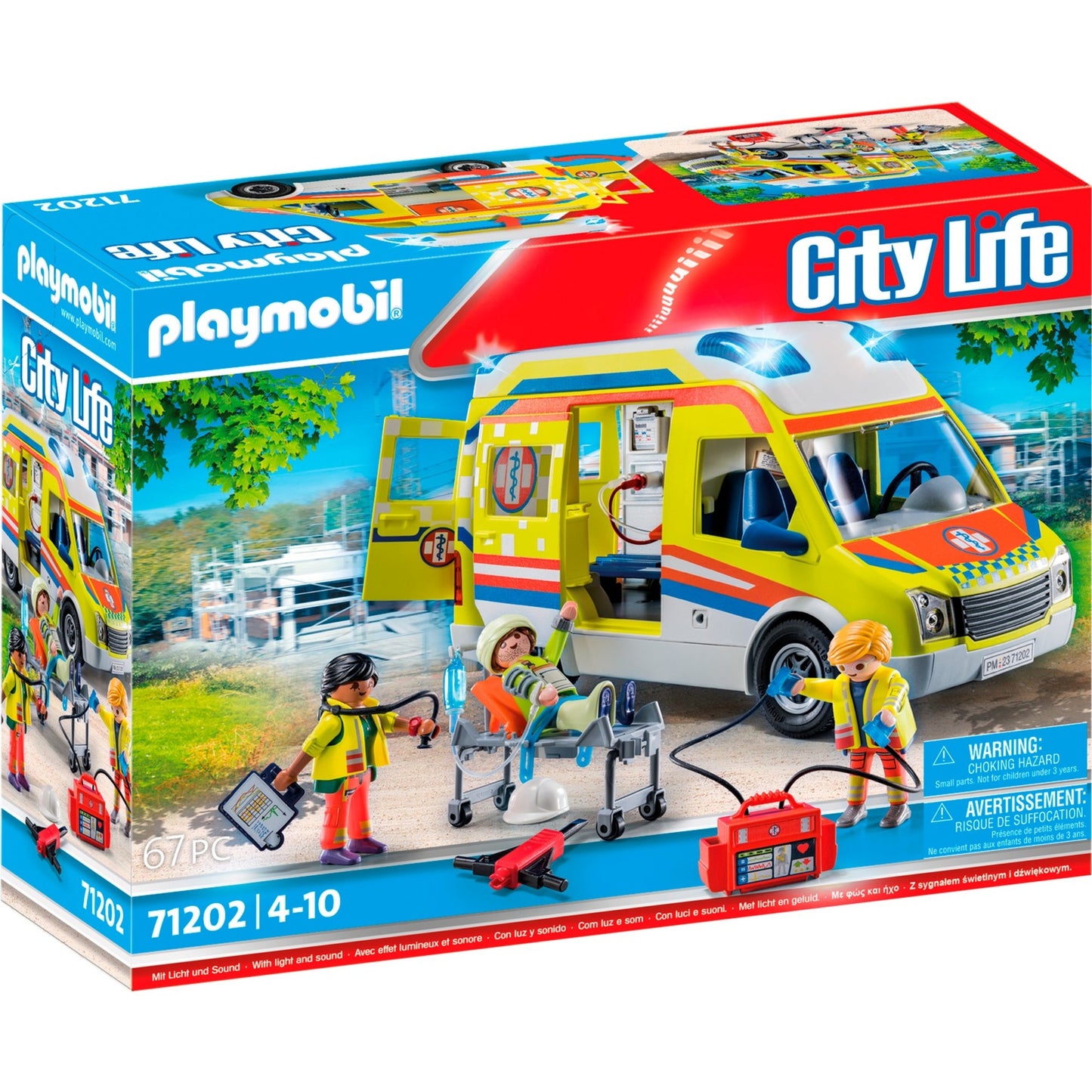 PLAYMOBIL 71202 City Life - Rettungswagen mit Licht und Sound, Konstruktionsspielzeug