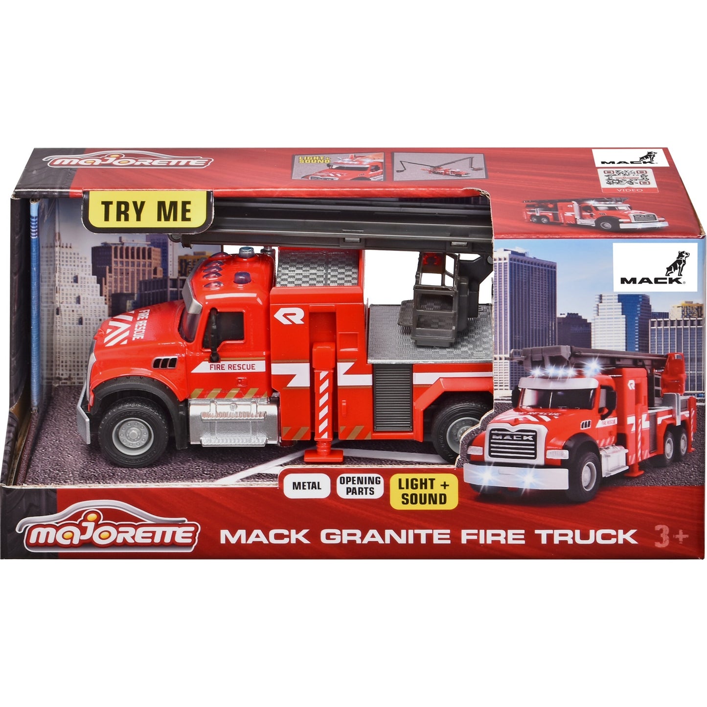 Majorette Mack Granite Feuerwehr-Truck, Spielfahrzeug