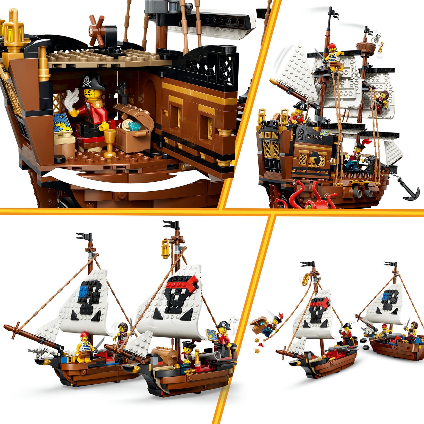 31387 Creator 3-in-1 Legendäres Piratenschiff, Konstruktionsspielzeug